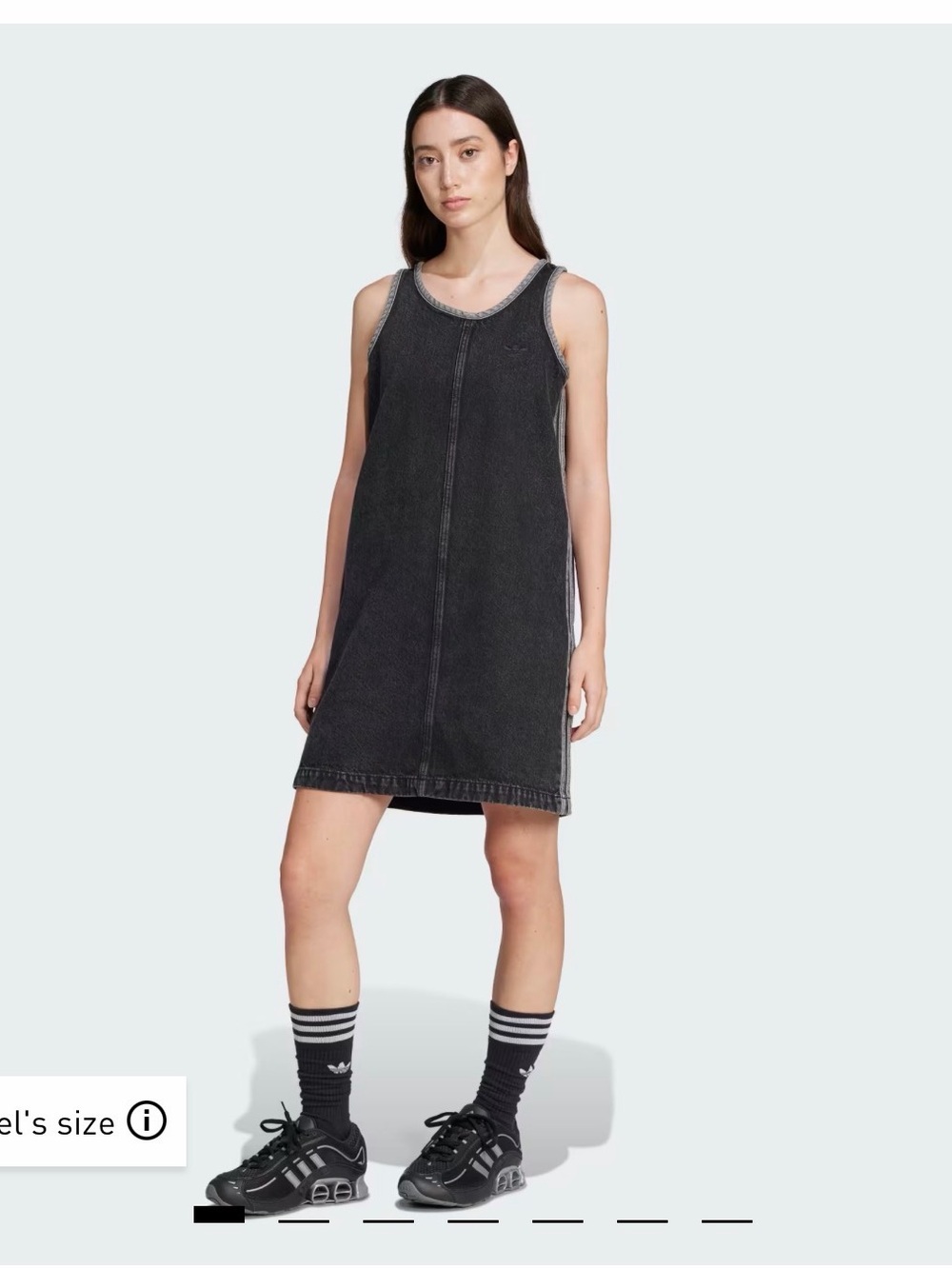 Adidas Adicolor denim 3-striped tank denim dress